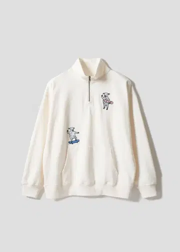 그라니프 라무 찹 집업 맨투맨 화이트