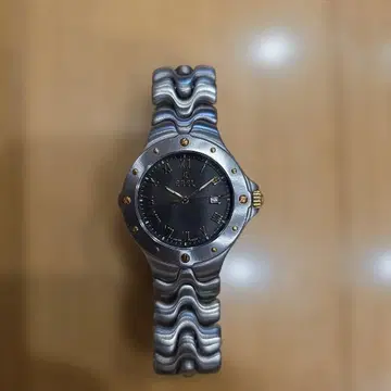 쿼츠 손목시계 실버/그레이 물결 디자인