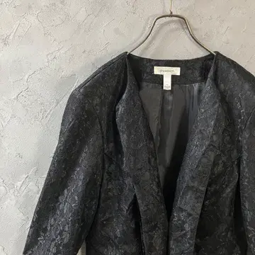 USA dressbarn 자켓 전체 레이스 버튼리스 블랙 L LO20