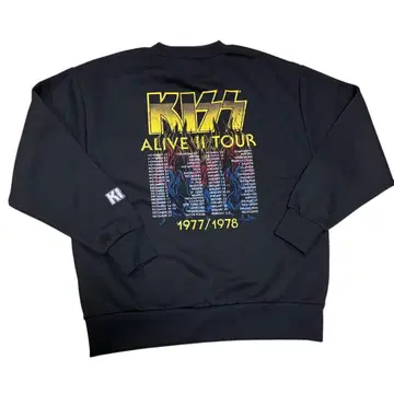 새상품 키스 KISS 블랙 맨투맨 L 락 긴팔 속기모