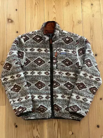 기하학 패턴 플리스 자켓