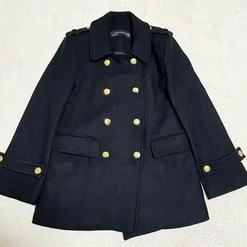 ZARA 나폴레옹 코트 p코트 골드 버튼 숏 기장 블랙 S