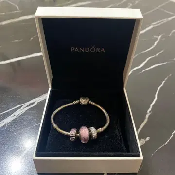 Pandora 실버 팔찌 3개 참, 박스 포함