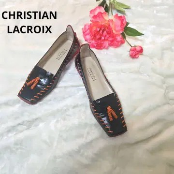 [ 인기 CHRISTIAN LACROIX ] 블랙 오렌지 태슬 로퍼