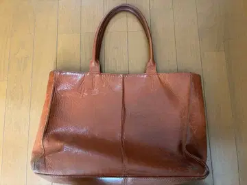 SHIPS 가죽 토트백 카멜