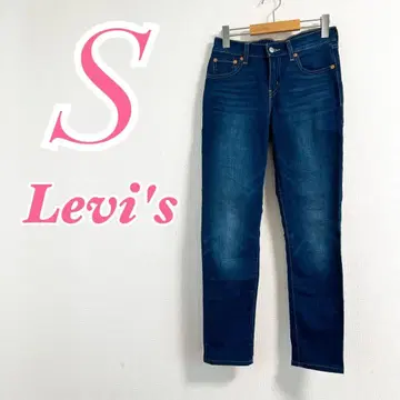 리바이스 블루 데님 스트레이트 S 청바지 캐주얼