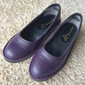 컨디션 최상 Doruche 돌체 플랫 펌프스 퍼플 23.5EEE