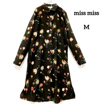 miss miss 꽃무늬 셔츠 원피스 블랙 M 사이즈