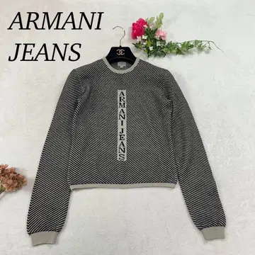 J647 새상품급 M 아르마니진스 니트 블랙 그레이 여성용
