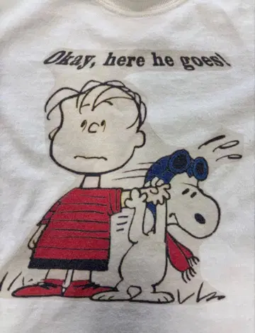 빈티지 스누피 T셔츠 라이너스 레드 바론 vintage 80'