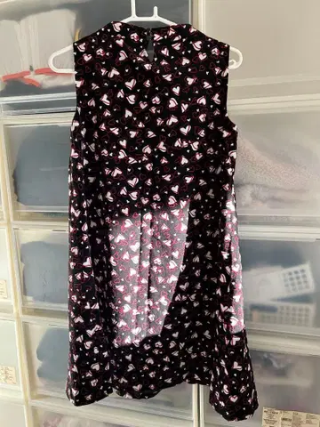 슬리브리스 하트 무늬 원피스 M