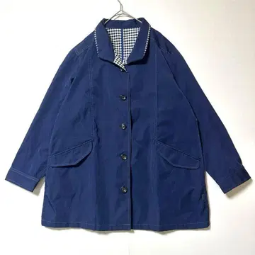 크로커다일 스텐카라 코트 안감 체크 아우터 M~L 상당