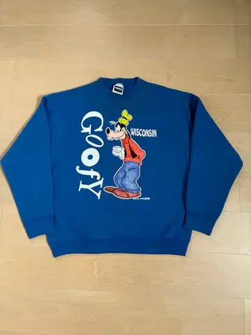 디즈니 빈티지 구피 Goofy 맨투맨 L 사이즈 파랑