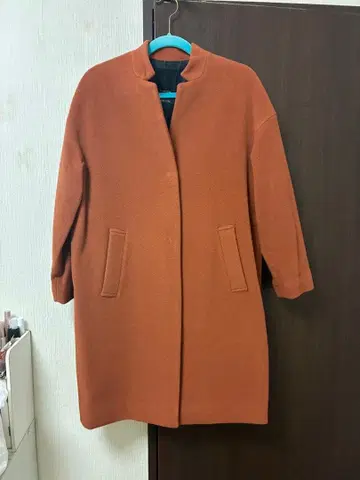 오렌지 노카라 롱 코트