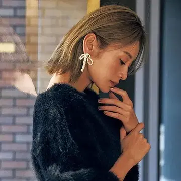 한정품 ABISTE 펄 리본 귀찌 VERY/STORY 잡지 게재 새상품