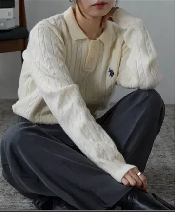 U.S. POLO ASSN. 케이블 니트 L 사이즈