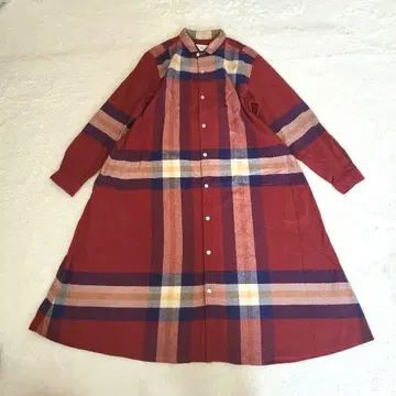 BEAMS BOY 빔즈 보이 빅 타탄 롱 셔츠 원피스