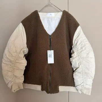 정가 31,000엔 ] 야마다야 V넥 보아 블루종 코코아 Vin M