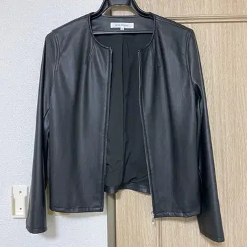 NATURAL BEAUTY BASIC 블랙 가죽 자켓 M