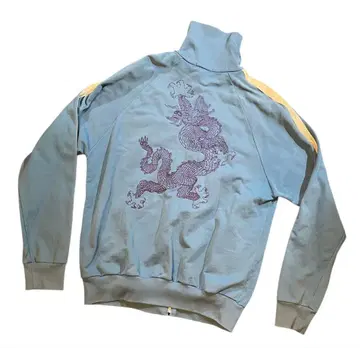 초레어 90s OZONE ROCKS 저지 스카이블루 용 자수 L 사이즈