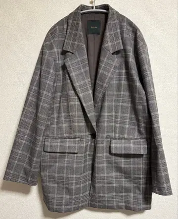 스픽앤스팬 체크 무늬 오버 테일러드 자켓 여성용