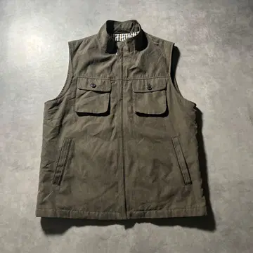 빈티지 멀티 포켓 집업 디자인 레트로 베스트 스웨이드 느낌
