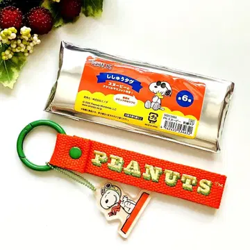 PEANUTS 스누피 자수 태그 오렌지