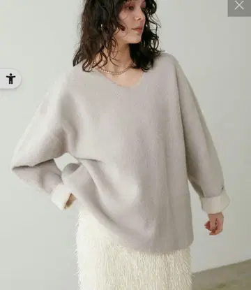 LARUTA(랄루타) 페렛 터치 샤기 접결 2WAY 니트