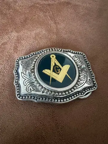 프리메이슨 벨트 버클 실버