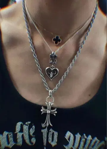 실버925 하트형 목걸이 타쿠무 착용