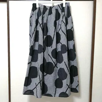 [ 새상품급 ] grin 그린 깅엄 체크 도트 롱 스커트 일본제