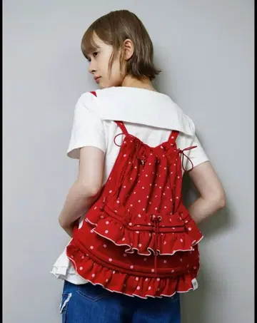 타이.미 도트 프릴 냅색 도트 프릴냅색