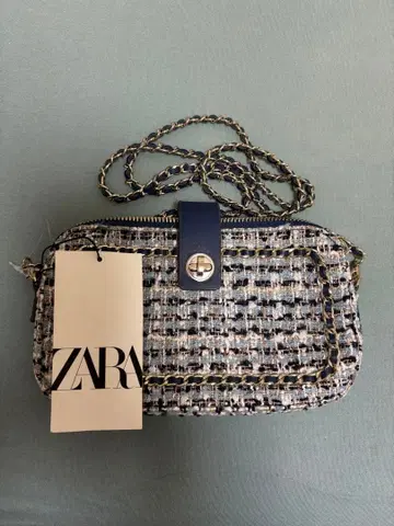 [ 택 포함 미사용 새상품 ] ZARA 트위드 숄더백