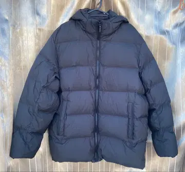 새상품급 유니클로 후드 부착 다운 자켓 XL 사이즈 블랙 파우더 소프트