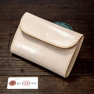 미가공 천연 가죽 3단 폴더형 내추럴 지갑 남성용 여성용 접이식 지갑