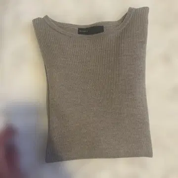 노블 그레이 리브 긴팔 니트