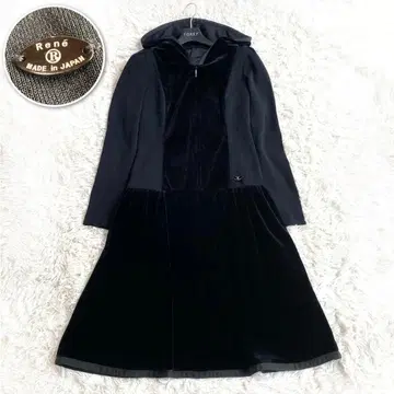 르네 벨로아 니트 후드 원피스 블랙 34