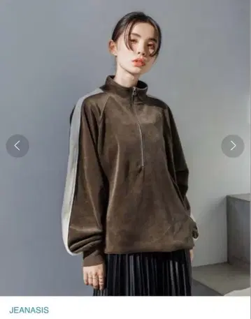 JEANASIS 벨로아 라인 하프 ZIP 풀 오버