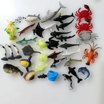 해양 생물 피규어 세트 약 38개