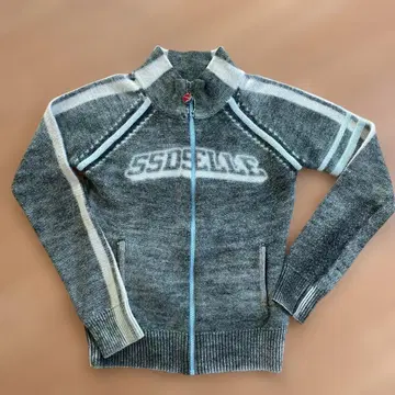 55DSL 집업 래글런 슬리브 니트 점퍼