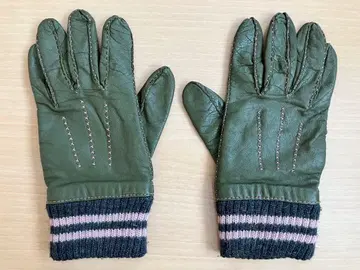올리브 그린 가죽 장갑