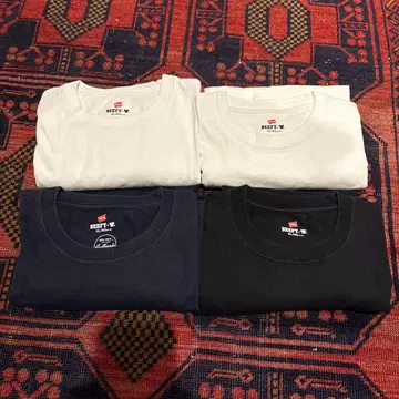 헤인즈 beefy 롱T XL 4장 화이트 화이트 네이비 블랙