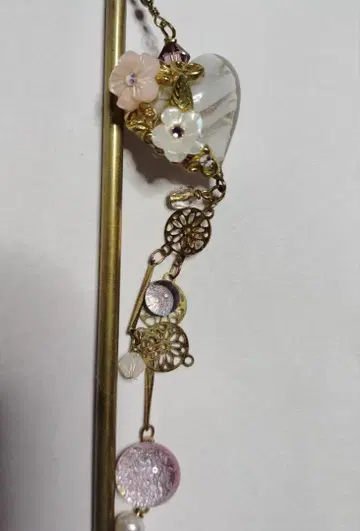 시미즈자카 유리관 헤어콤 화이트 하트 [A만] teftef