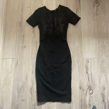 ZARA 블랙 레이스 상의 포함 롱 원피스