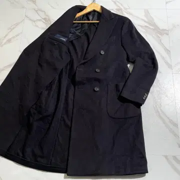 라르디니 체스터 코트 더블 네이비 울 최근 모델 XL 50