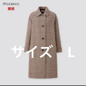 ANDERSON 체크 무늬 롱 코트 L