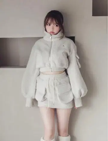 andmary Miffy boa jacket & skirt setup