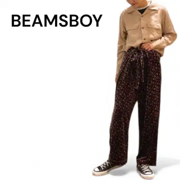 BEAMS BOY 리버티 별주 벨로아 메디컬 팬츠 와인
