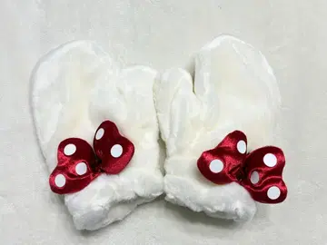 디즈니 미니 장갑 미튼 성인용 리본 도트 방한