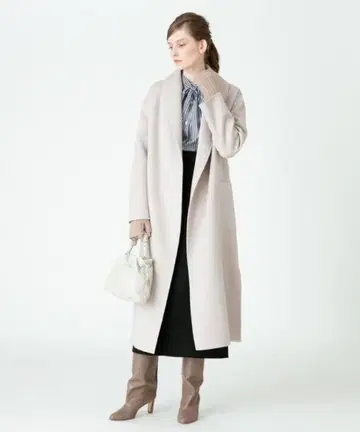 allureville 알아바일 캐시미어 혼방 리버 숄카라 코트